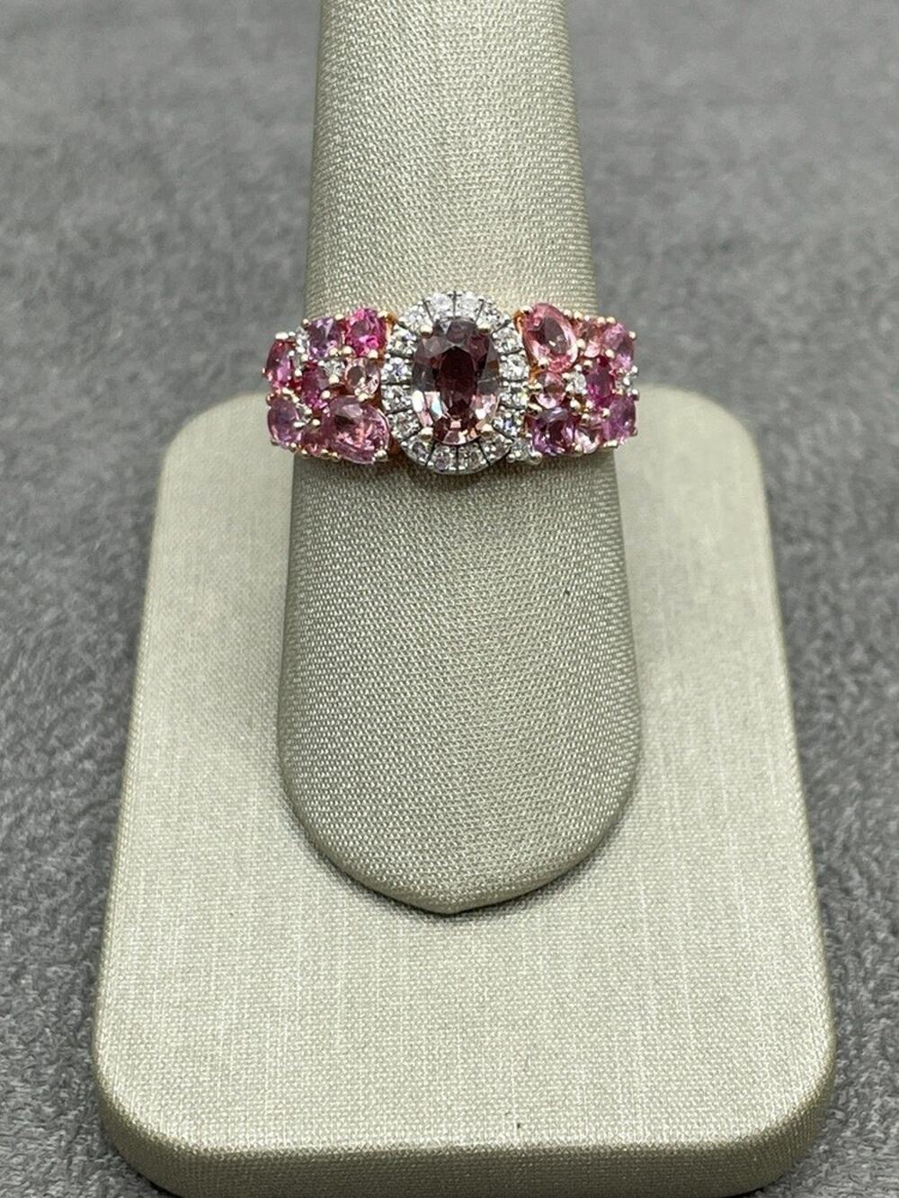 14K Rose Gold Pink Shades with Diamond accents ring (20288)